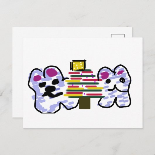 Polar beren kerst briefkaart (Voorkant / Achterkant)