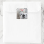 Polar Beren Liefde Vierkante Sticker (Tas)