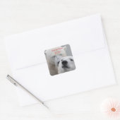 Polar Beren Liefde Vierkante Sticker (Envelop)