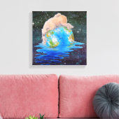 Polar Beren opwarmingscanvas Canvas Afdruk (Insitu (Woonkamer))