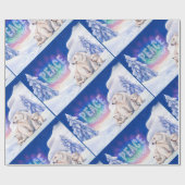 Polar beren PEACE kerstinpakpapier Cadeaupapier (Vlak)
