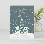 Polar Beren Sneeuw Kerstfeest Kaart (Staand voorkant)
