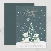 Polar Beren Sneeuw Kerstfeest Kaart (Voorkant / Achterkant)