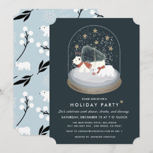 Polar Beren Snow Wereldbol Navy Business Holiday P Kaart
