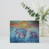 Polar Beren Tekening Briefkaart (Staand voorkant)
