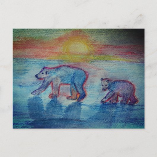 Polar Beren Tekening Briefkaart (Voorkant)