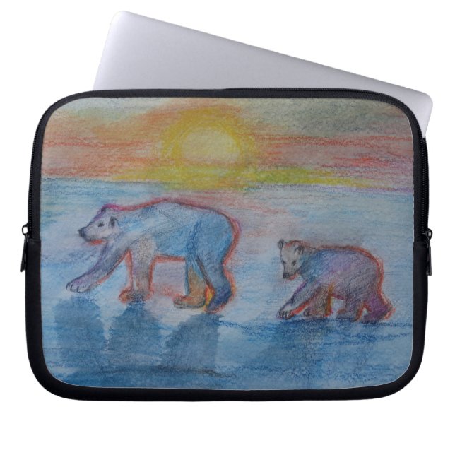 Polar Beren Tekening Elektronica Bag Laptop Sleeve (Voorkant)