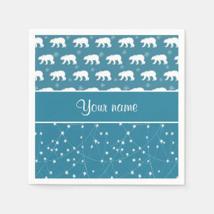 Polar Beren Twinkling Stars gepersonaliseerd Servetten