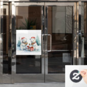 Polar Beren venster Cling Raamsticker (Kantoordeur)