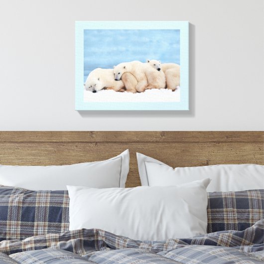 Polar Beren verpakt Canvas Afdruk (Insitu (Slaapkamer))