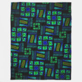 Polar blanket Jimette Design blue green and black Fleece Deken (Voorkant)