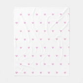 Polar blanket with pink hearts,  modern blanket  fleece deken (Voorkant)