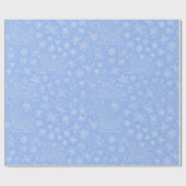 Polar Blue Doodle Christmas Sleigh Pattern Cadeaupapier (Vlak)