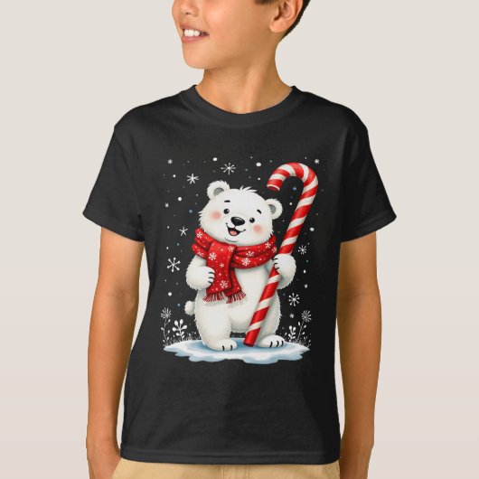 Polar Christmas Beer Snoep Sjaal Kinder T-shirt (Voorkant)