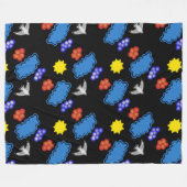 Polar cover Jimette Design white blue yellow red Fleece Deken (Voorkant (Horizontaal))