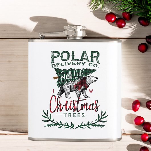 Polar Delivery Co. Fresh Cut-kerstbomen Heupfles