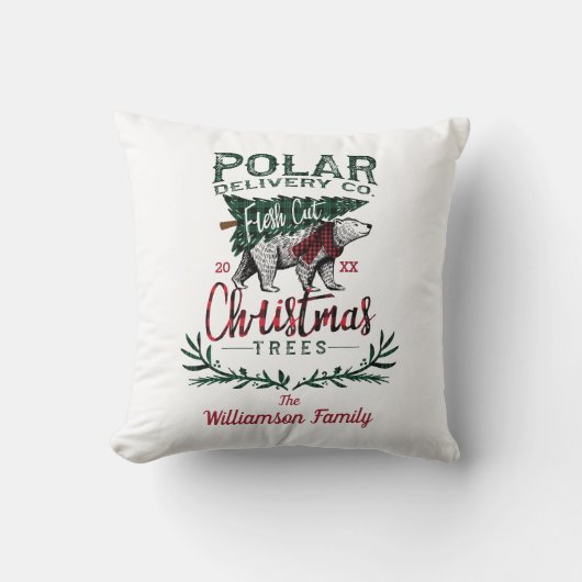 Polar Delivery Co. Fresh Cut-kerstbomen Kussen (Voorkant)