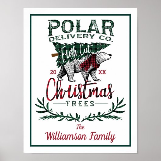 Polar Delivery Co. Fresh Cut kerstboomfamilie Poster (Voorkant)