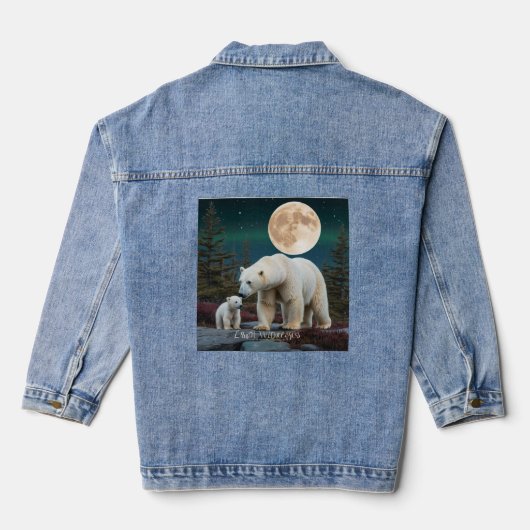 Polar Elegance onder het maanlicht Denim Jacket (Achterkant)