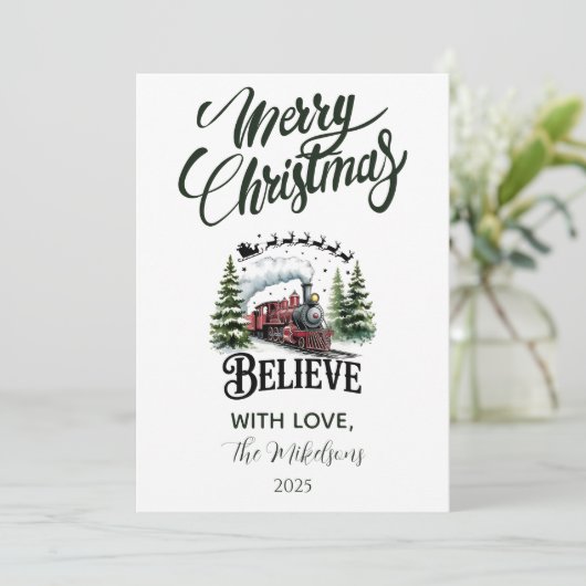 Polar Express Christmas Feestdagenkaart (Staand voorkant)