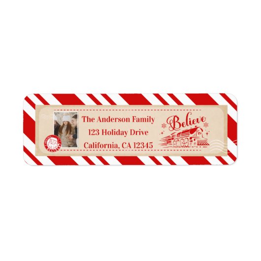 Polar Express Christmas Ticket Adress Etiket (Voorkant)