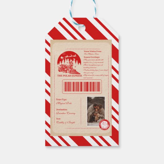 Polar Express Christmas Ticket Cadeaulabel (Achterkant)