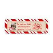 Polar Express Kerst Kaart Adres Etiket (Voorkant)