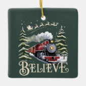 Polar Express Kerstcadeau Geloof Kerstmis Winter Keramisch Ornament (Voorkant)