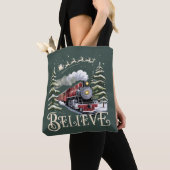Polar Express Kerstcadeau Geloof Kerstmis Winter Tote Bag (Dichtbij)