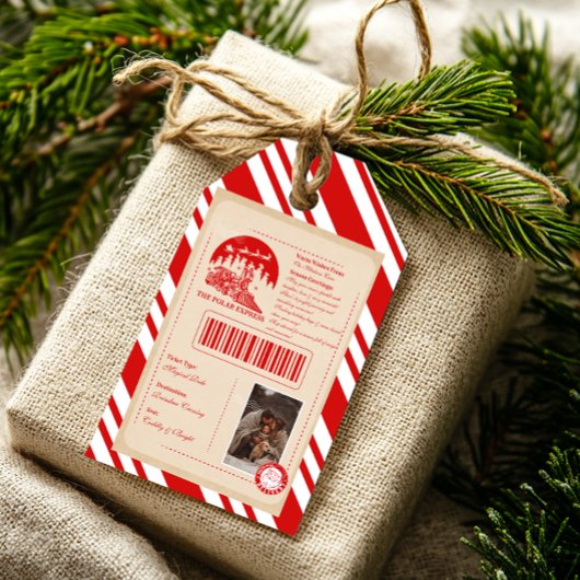 Polar Express Kerstkaart Cadeaulabel