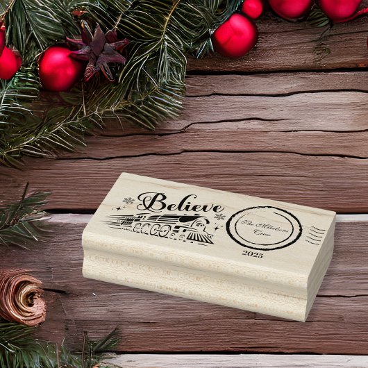 Polar Express Kerstkaart Rubberstempel