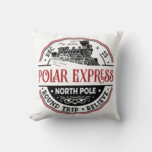 POLAR EXPRESS Ronde Reis Ornament Kussen (Voorkant)