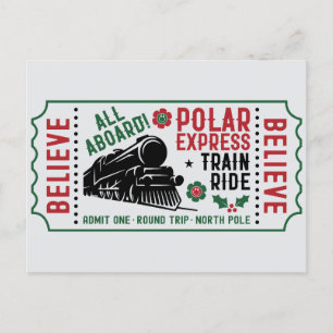 Polar Express-ticket Feestdagenkaart
