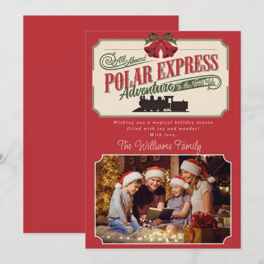 Polar Express Train Adventure Believe In Christmas Feestdagenkaart (Voorkant / Achterkant)