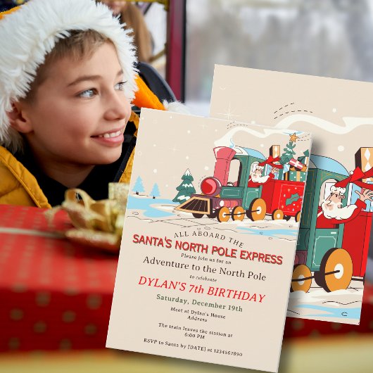 Polar Express Train Kids Birthday Party Adventure Kaart