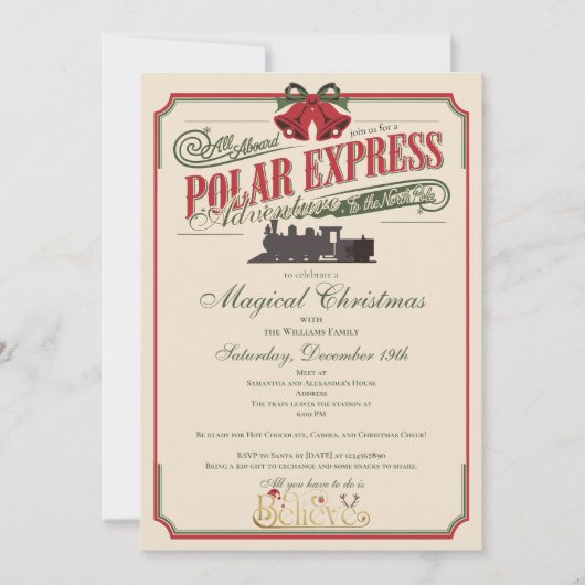 Polar Express trein avontuur gelooft in Kerstmis Kaart (Voorkant)