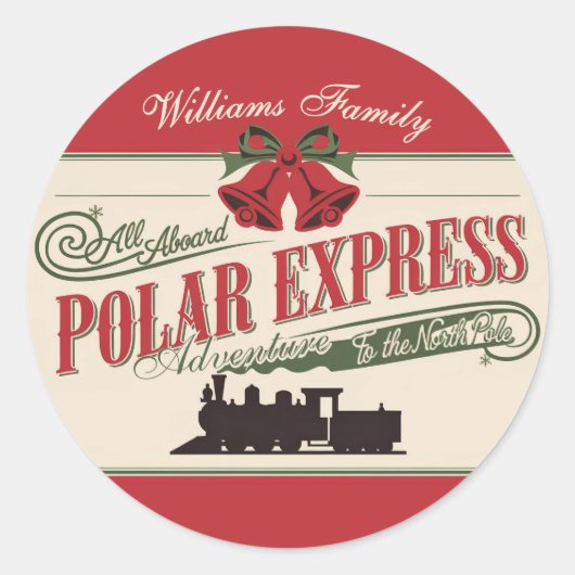 Polar Express trein avontuur gelooft in Kerstmis Ronde Sticker (Voorkant)