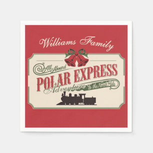 Polar Express trein avontuur gelooft in Kerstmis Servet