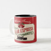 Polar Express trein avontuur gelooft in Kerstmis Tweekleurige Koffiemok (Voorkant links)
