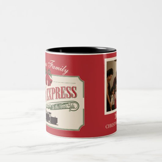 Polar Express trein avontuur gelooft in Kerstmis Tweekleurige Koffiemok (Center)