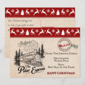 Polar Express Trein naar de Noordpool Ticket Feestdagenkaart (Voorkant / Achterkant)