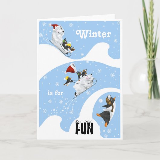 Polar Friends Fun Holiday Card Feestdagen Kaart (Voorkant)