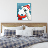 Polar Hugs Canvas Afdruk (Insitu (Slaapkamer))