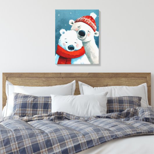 Polar Hugs Canvas Afdruk (Insitu (Slaapkamer))