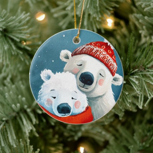 Polar Hugs Keramisch Ornament (Boom)