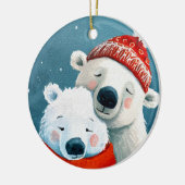 Polar Hugs Keramisch Ornament (Links)