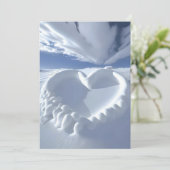 Polar Love: Chilled Heart Wedding Invitation Kaart (Staand voorkant)