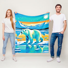 Polar Majesty: Arctisch landschap Fleece Deken