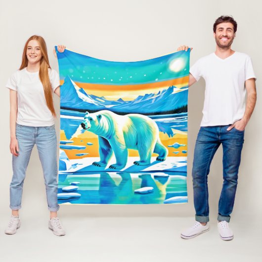 Polar Majesty: Arctisch landschap Fleece Deken (In situ)