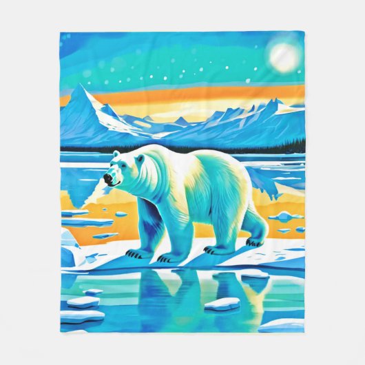 Polar Majesty: Arctisch landschap Fleece Deken (Voorkant)